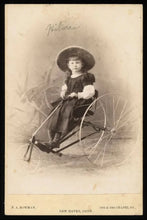 Load image into Gallery viewer, Little Girl Riding Velocipede Tricycle Connecticut Photographer ID'd Bicycle
