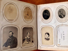 Load image into Gallery viewer, Large Leather Album with Civil War Soldiers ID'd 1860s CDV Tintype Photo
