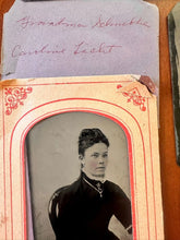 Load image into Gallery viewer, Large Lot Tintypes 30 Antique Photos Men Women Children Paper Frames 1860s 1870s
