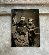 Load image into Gallery viewer, Nanny Holding White Child Antique Tintype Photo African American 1800s Rare
