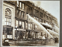 Load image into Gallery viewer, Original Firefighting Photo TAGGART BLOCK Fire Watertown New York 1919 Rare
