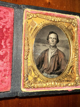Load image into Gallery viewer, Civil War Era Tintype Man In Red Shirt Soldier Miner Or Fireman? 1860s Photo
