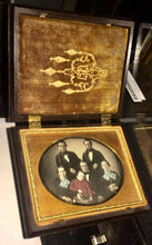 Load image into Gallery viewer, Beautiful Tinted 1/4 Daguerreotype Photo of Family Group Sealed Color
