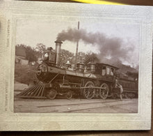 Load image into Gallery viewer, Great Antique Cabinet Photo of a Train Cedar Rapids Iowa Photographer 1900s

