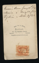 Load image into Gallery viewer, ID&#39;d Schermerhorn Children 1860s Photo Civil War Tax Stamp Female Photographer

