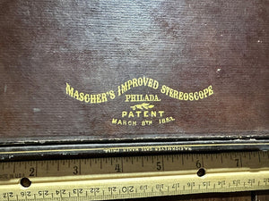 Super Rare Whole Plate COVER, MASCHERS IMPROVED STEREOSCOPE DAGUERREOTYPE Viewer