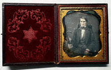 Load image into Gallery viewer, STAR OF DAVID Design? 1/6 Daguerreotype Old Man With Walking Cane Sealed Jewish
