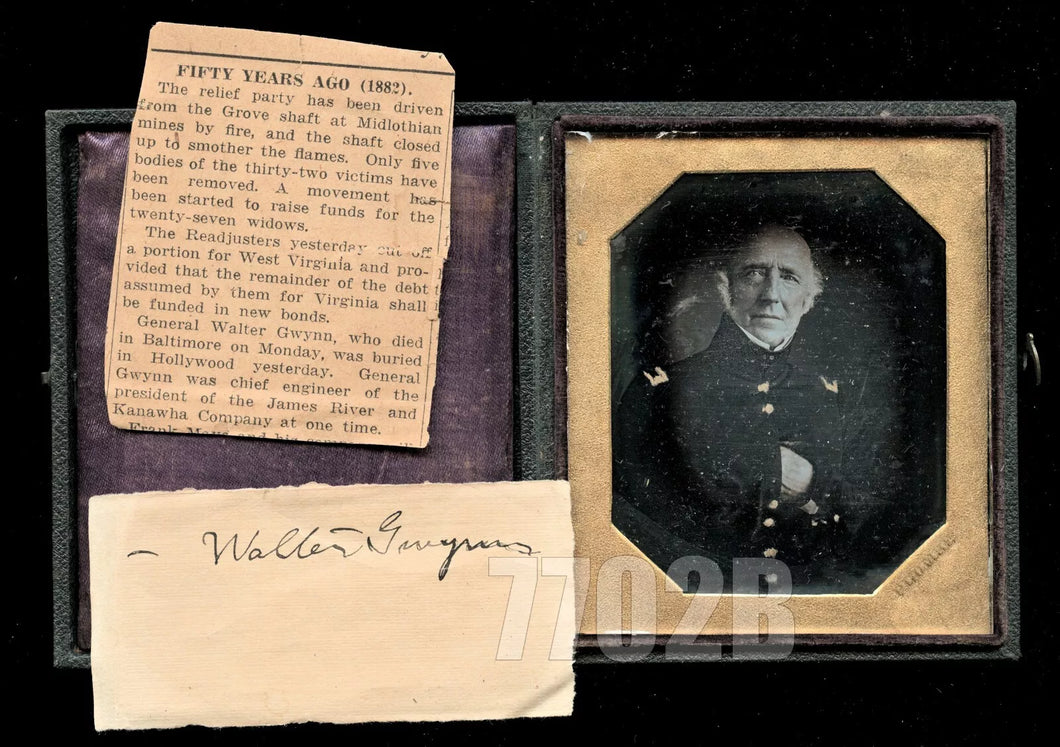 Plumbe Daguerreotype ID'd General Walter Gwynn Richmond Virginia 1840s Soldier