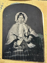 Load image into Gallery viewer, 1/4 AMBROTYPE PRETTY ABERDEEN WOMAN WEARING BONNET SCOTLAND PHOTOGRAPHER
