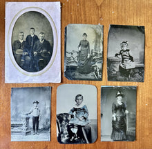 Load image into Gallery viewer, Boy Wearing Tinted Dress &amp; More antique tintype photo lot
