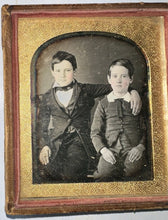 Load image into Gallery viewer, 1840s Daguerreotype Little Boys / Brothers Affectionate Pose / Sealed Photo
