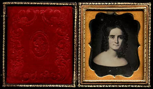 1850s Daguerreotype 1820s Painting Pretty Woman Long Curls in Hair