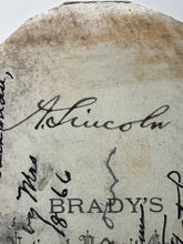 Load image into Gallery viewer, Original CDV Photo of Abraham Lincoln by Brady with Ink Signature &amp; Notarized
