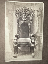 Load image into Gallery viewer, Unusual Cabinet Card Photo EMPTY CHAIR Photographer Prop or Royalty Throne
