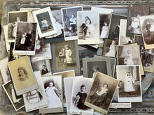 Load image into Gallery viewer, 50 Cabinet Photos &amp; RPPC Mostly Children Toy Rocking Horse Long Hair 1800s 1900s
