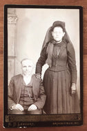 Brookfield Missouri Man Woman Wearing Black Mourning Dress & Veil 1880s Photo