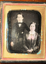 Load image into Gallery viewer, Sealed Tinted 6th Plate Daguerreotype Woman &amp; Son
