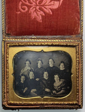 Load image into Gallery viewer, 1/6 Daguerreotype Group of 8 Women and Girls 1850s
