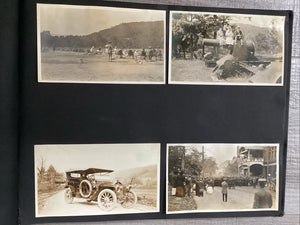 Antique WWI Era Snapshot Album Car Women Navy Airplane Football Sports