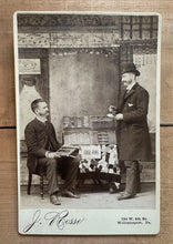 Load image into Gallery viewer, Double Exposure Occupational PEN SALESMAN Sign &amp; Crazy Quilt Antique Trick Photo
