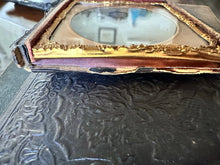 Load image into Gallery viewer, EARLY Tintype (1850s) SAD Little Girl Wearing Mourning Bands 1/6 Tintype Photo
