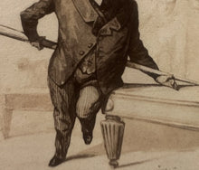 Load image into Gallery viewer, ( Fredricks ) Rare 1860s CDV Billiards Trick Shot Pool Player Caricature Antique
