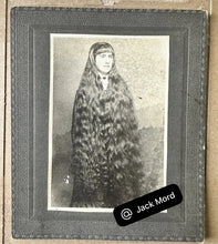Load image into Gallery viewer, Amazing Old Photo Woman with SUPER LONG HAIR Unique Pose 1900s Antique Unusual
