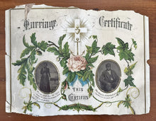 Load image into Gallery viewer, Rare Antique African American Tintype Photos in Original Marriage Certificate
