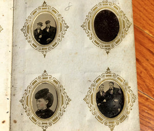Miniature 1860s 1870s Tintype Album 64 Gem Photos Men Women Children Groups