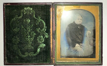 Load image into Gallery viewer, Tinted 1/4 Daguerreotype of Old Man with Walking Stick Pebbled Leather Case
