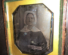 Load image into Gallery viewer, early 1840s daguerreotype woman wearing eyeglass holding book scovills plate
