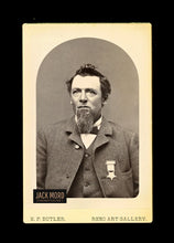 Load image into Gallery viewer, Cabinet Card Photo Civil War Soldier GAR Medal Reno Nevada Photographer Butler
