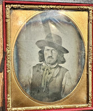 Load image into Gallery viewer, 1850s Ambrotype of a Mean Looking Gold Rush Miner Found @ Gridley California
