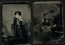 Load image into Gallery viewer, Unusual Tintype Photo Victorian Woman Wearing Glasses Face Hidden by Fan, 1800s
