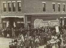 Load image into Gallery viewer, rare 1880s photo street scene republican political parade in rushford minnesota

