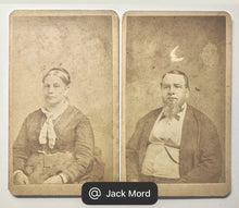 Load image into Gallery viewer, 2 Rare Spirit Photo 1870s Man &amp; Wife Ghost Photography Original
