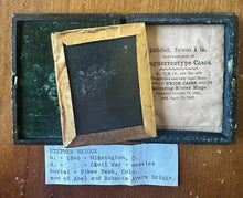 Load image into Gallery viewer, ID'd Man in Patriotic Case Died of Measles Civil War 1/9 Tintype Photo Soldier
