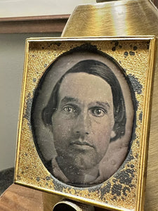 Extreme CLOSE UP Man Face Unusual Daguerreotype Photo 1840s Rare