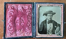 Load image into Gallery viewer, AMBROTYPE HANDSOME CIGAR SMOKING MAN WEARING SAILOR HAT + EARRING?
