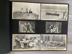 Antique WWI Era Snapshot Album Car Women Navy Airplane Football Sports
