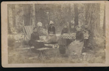 Load image into Gallery viewer, 2 Large Boudoir Cards RED BLUFF CALIFORNIA WOMEN CAMPING Outdoors Tent 1880s
