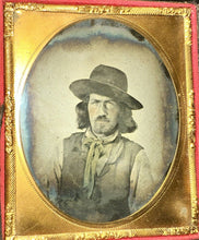 Load image into Gallery viewer, 1850s Ambrotype of a Mean Looking Gold Rush Miner Found @ Gridley California
