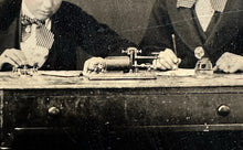 Load image into Gallery viewer, ID'D TELEGRAPH MACHINE WORKERS OCCUPATIONAL TINTYPE RARE ANTIQUE PHOTO CANADA
