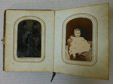 Load image into Gallery viewer, Small Leather Photo Album + Tintypes &amp; CDV Photos
