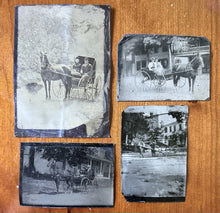 Load image into Gallery viewer, Lot Of 4 Antique horse &amp; Buggy / carriage 1800s Outdoor photo 1800s
