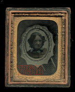 Rare 1850s Ambrotype of a Photographic Mourning / Memorial Brooch Unusual Photo!