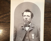 Load image into Gallery viewer, Cabinet Card Photo Civil War Soldier GAR Medal Reno Nevada Photographer Butler
