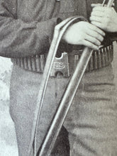 Load image into Gallery viewer, 1880s MONTANA COWBOY OR FORT BENTON SCOUT SHOTGUN AMMO BELT CABINET CARD PHOTO

