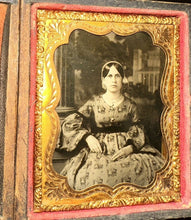 Load image into Gallery viewer, Lot 1/9 Plate Photos Two Ambrotypes of Woman incl Union Case + Painted Backdrop
