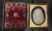 Load image into Gallery viewer, Handsome Man, Tinted Cheeks, Full Case, Daguerreotype Photo 1850s Portrait
